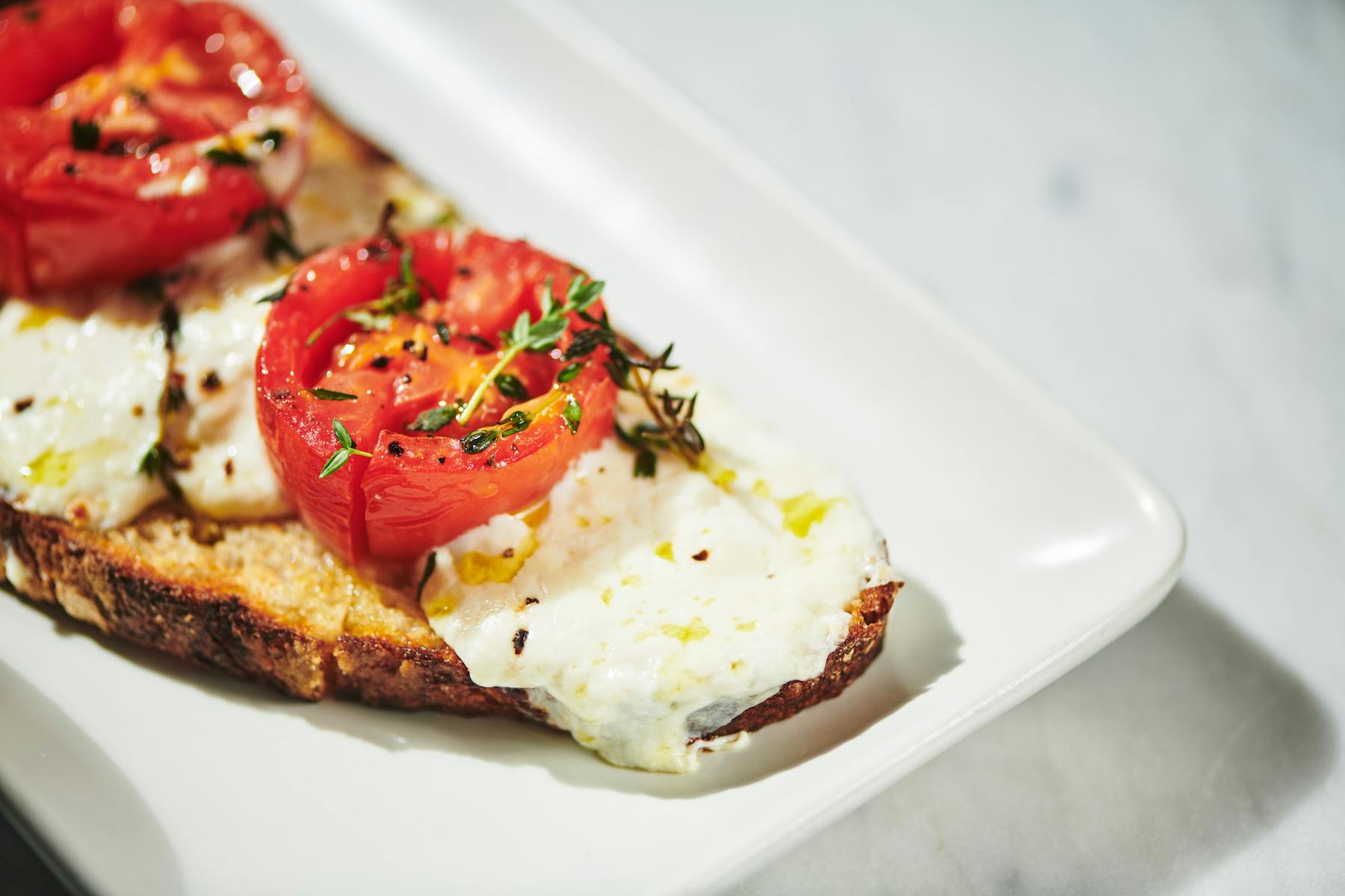 a close up of a toast on a plate