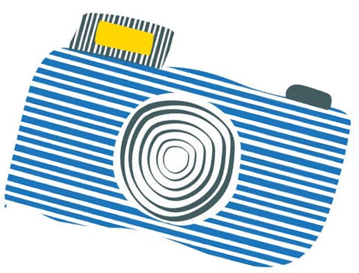 a close up of a camera logo