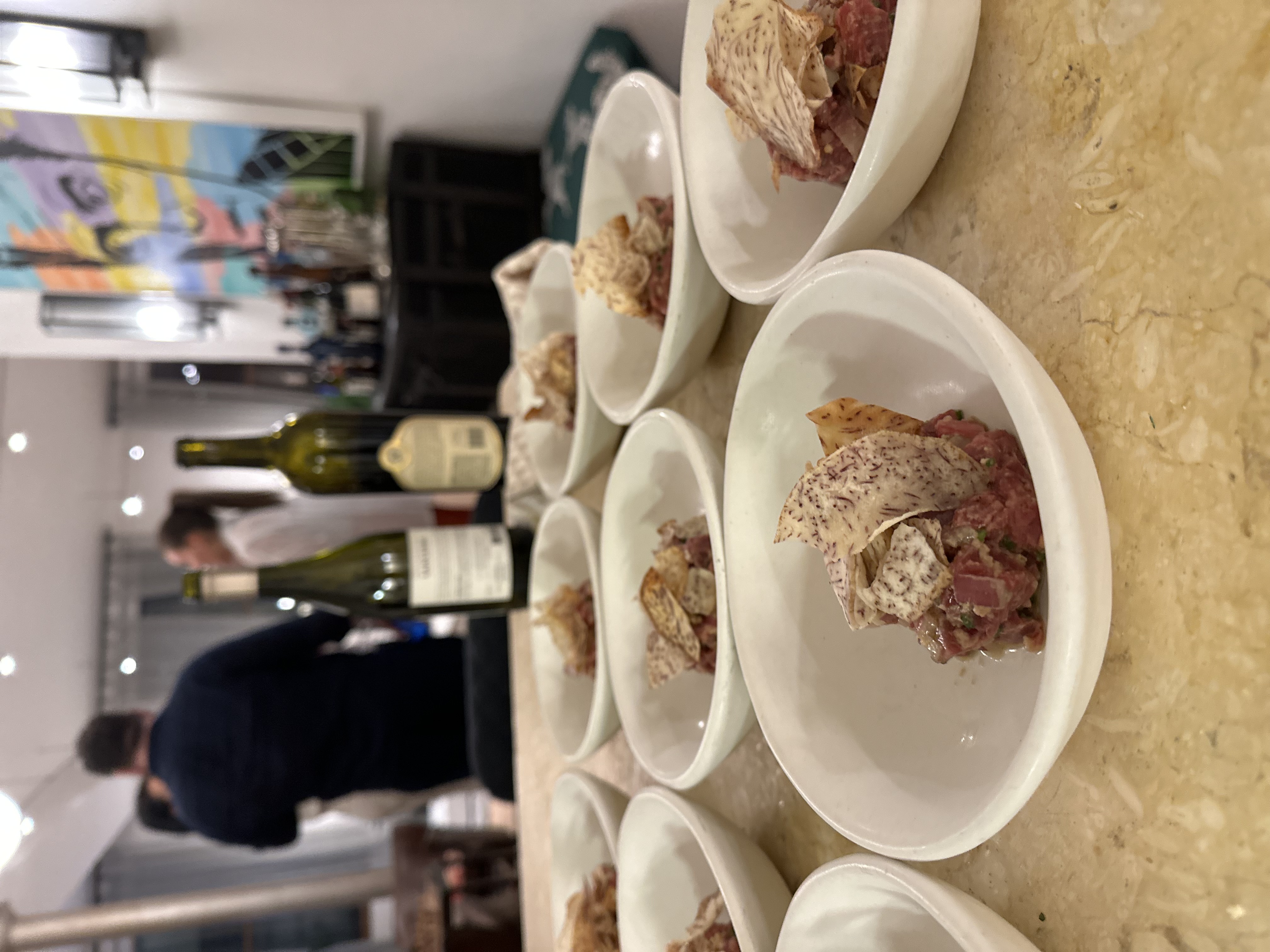 a bowl of food on a table