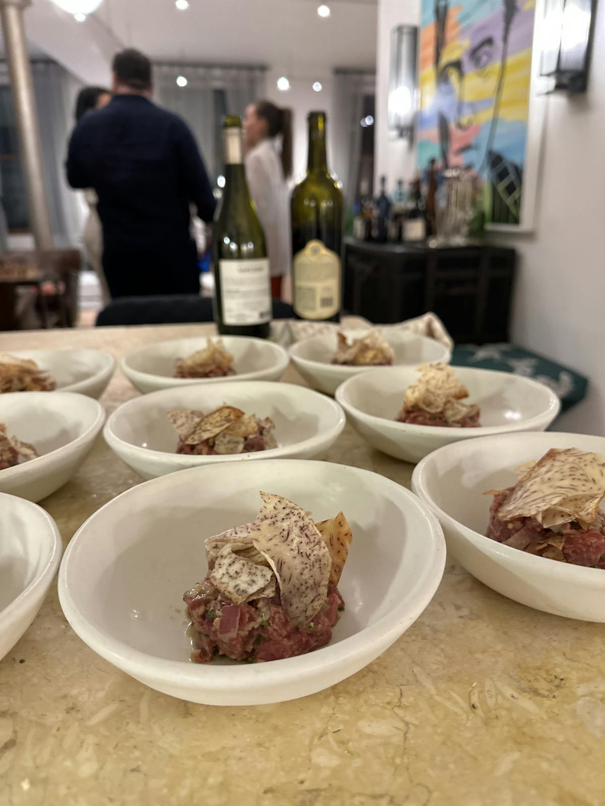 a bowl of food on a table