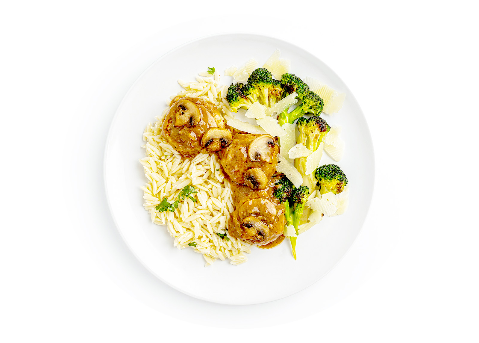 a plate of food with broccoli