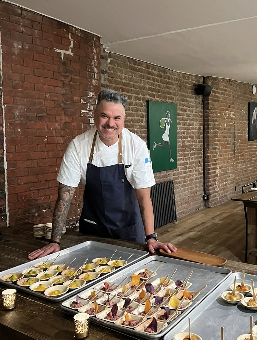 a person that is cooking some food