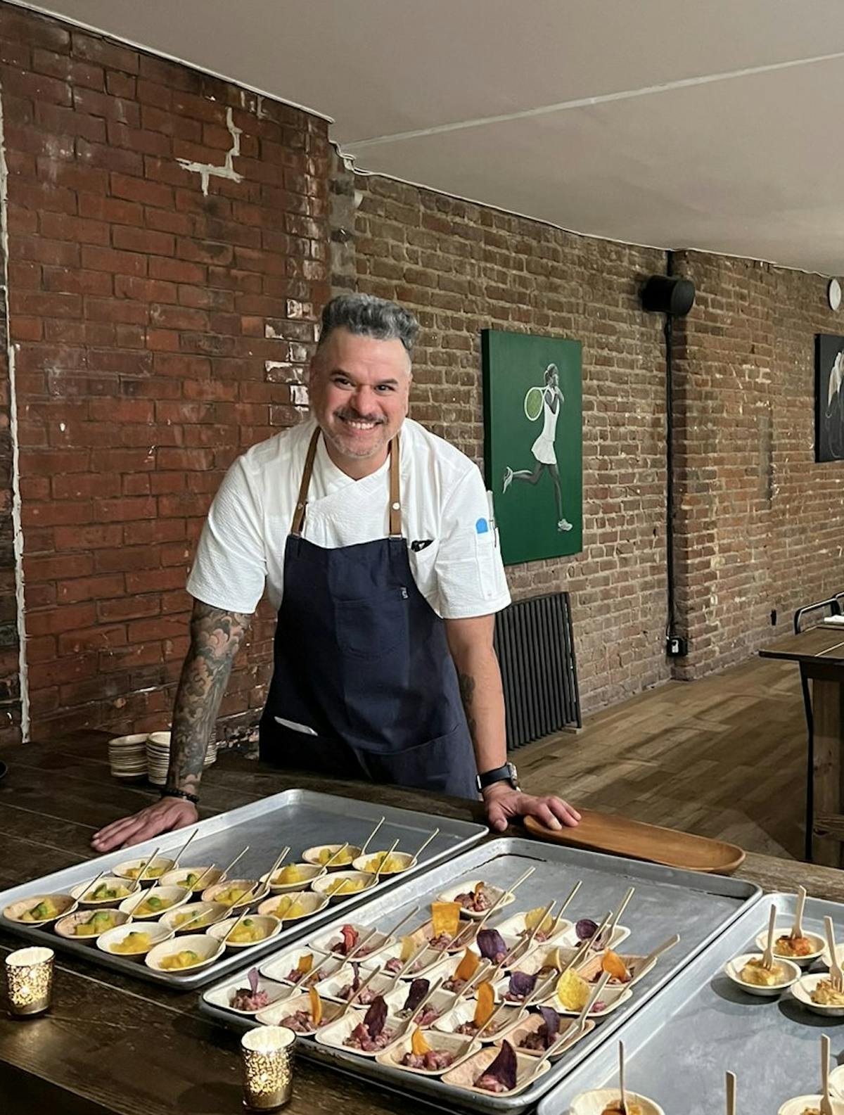a person that is cooking some food