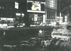 a vintage photo of a large city