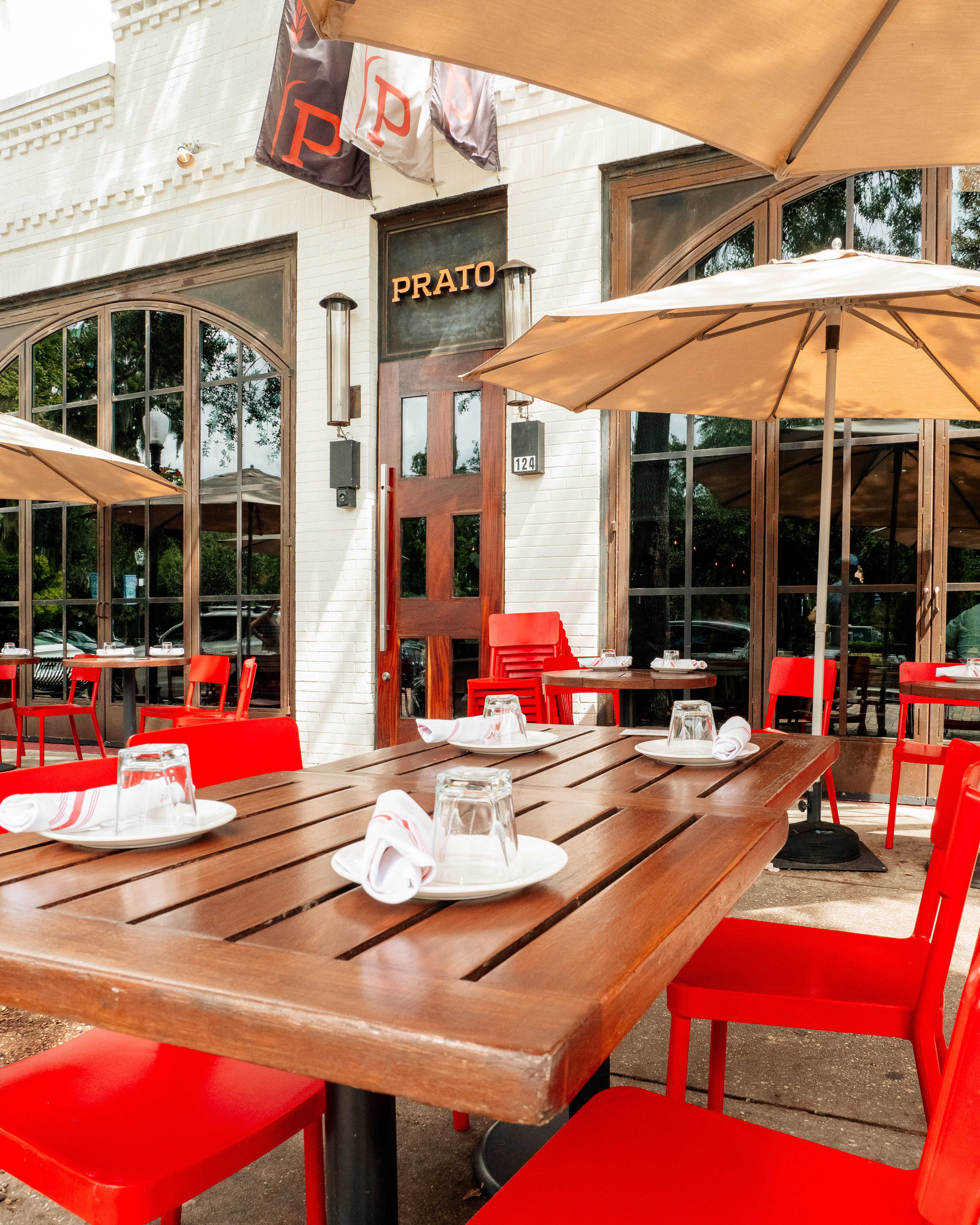 a dining table in a restaurant