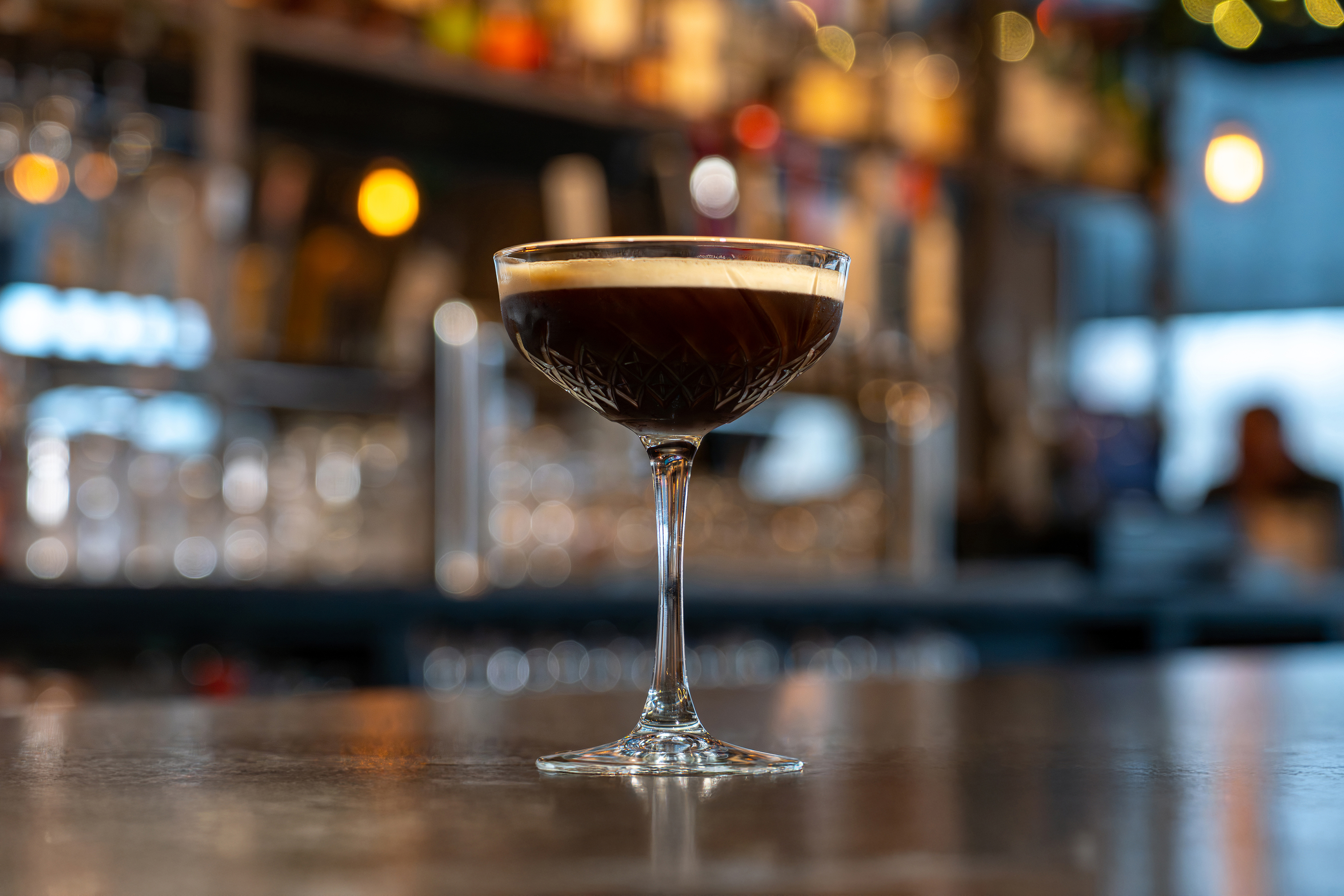 a close up of a wine glass