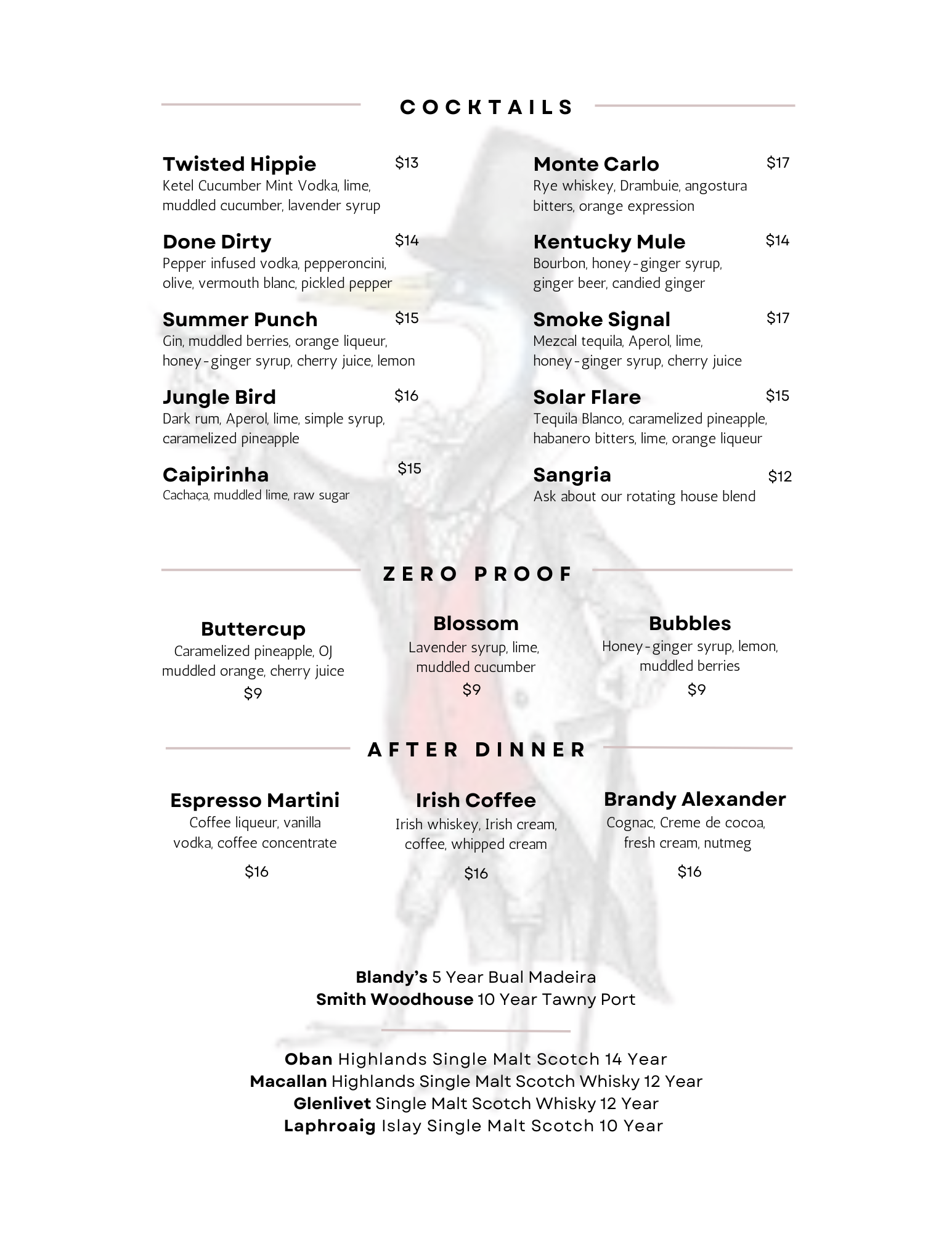 MENUS | The Narrows