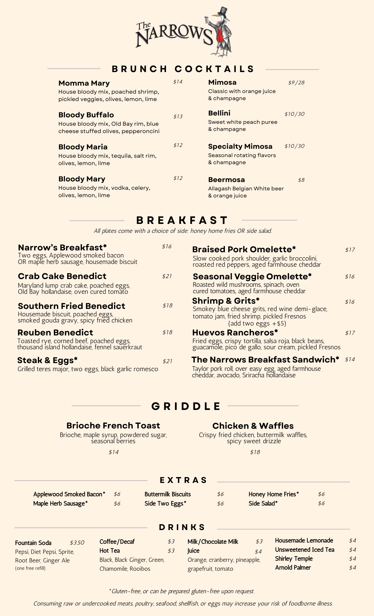MENUS | The Narrows