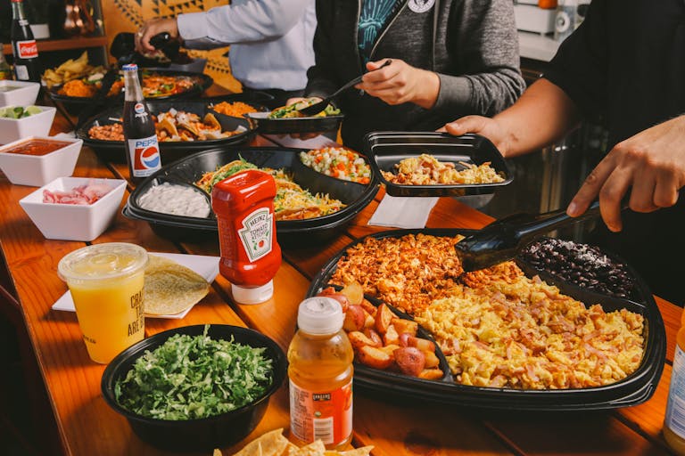 a person preparing food on a table