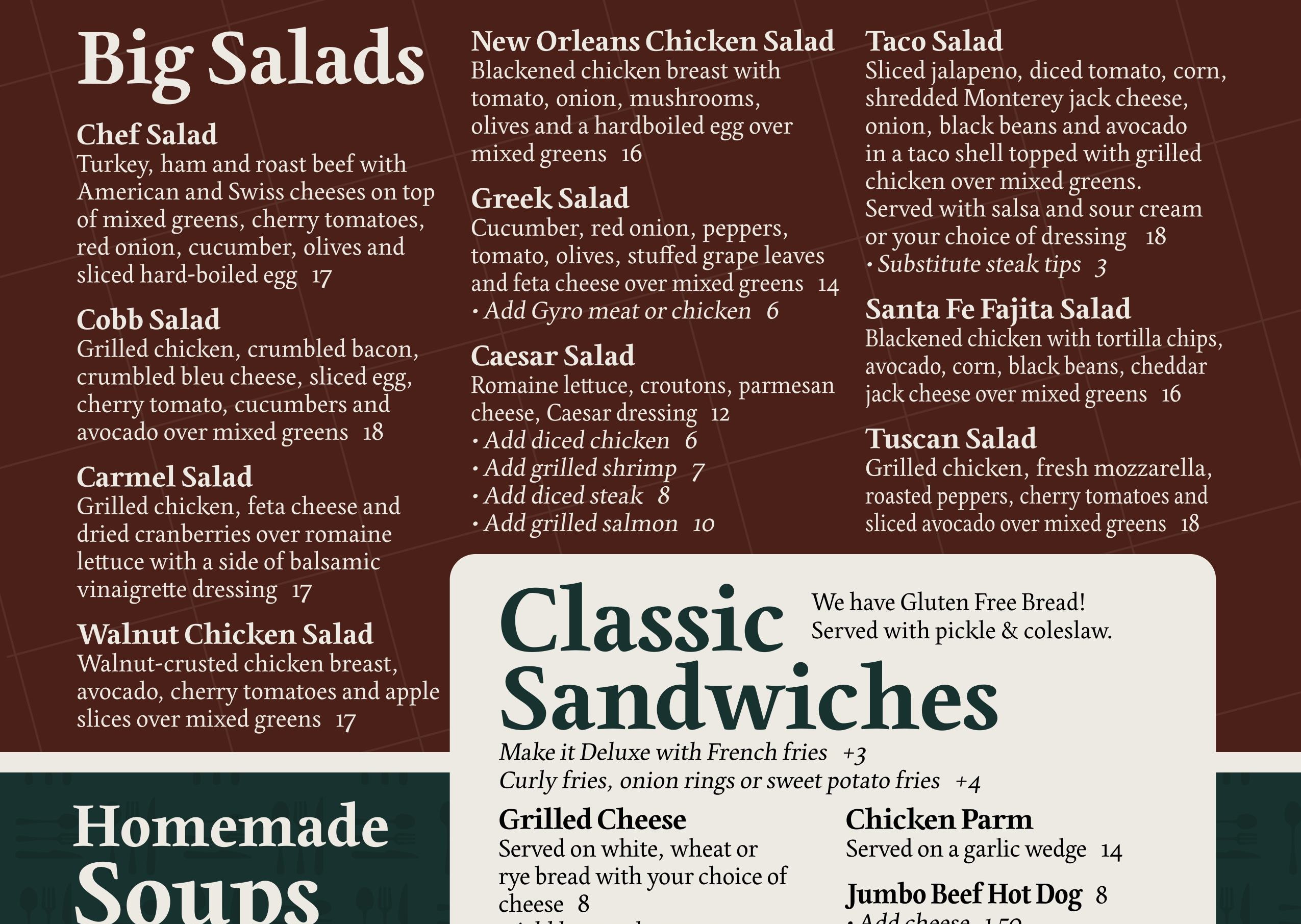 Salads & Classic Sandwiches