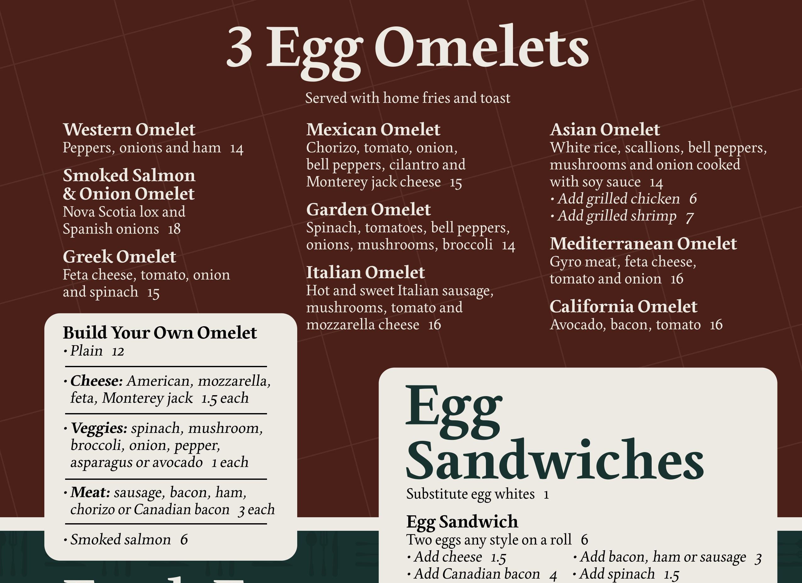 Omelets & Egg Sandwiches