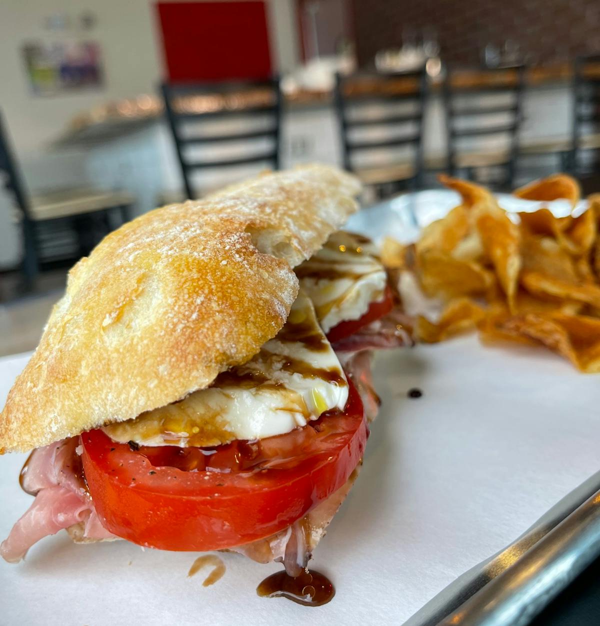 a close up of a sandwich on a plate