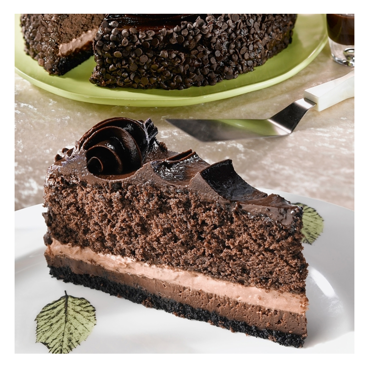 a piece of chocolate cake