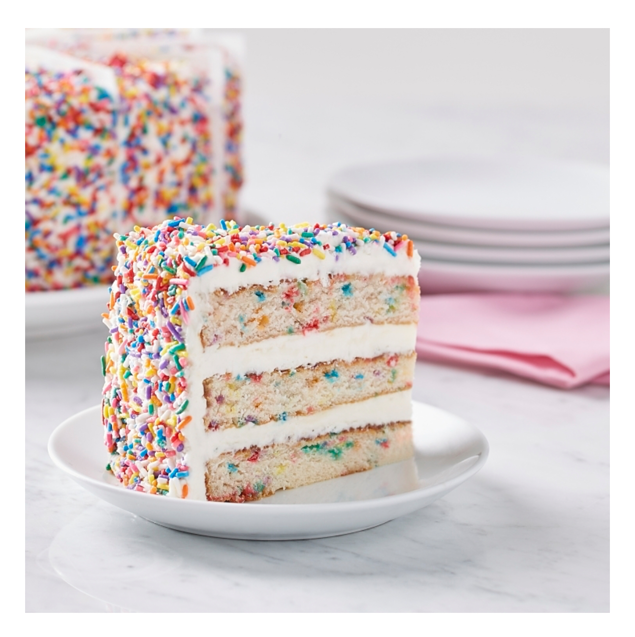 a piece of cake sitting on top of a table