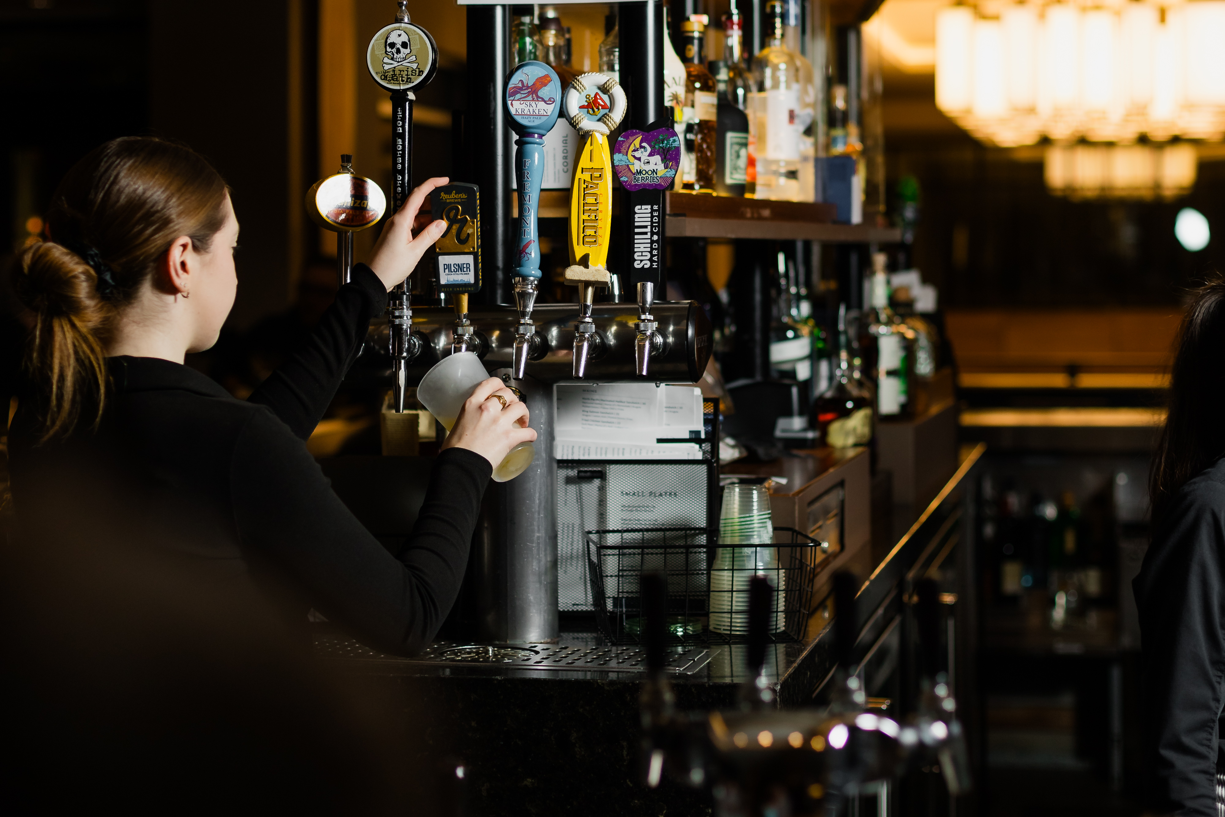 a person standing in front of a store