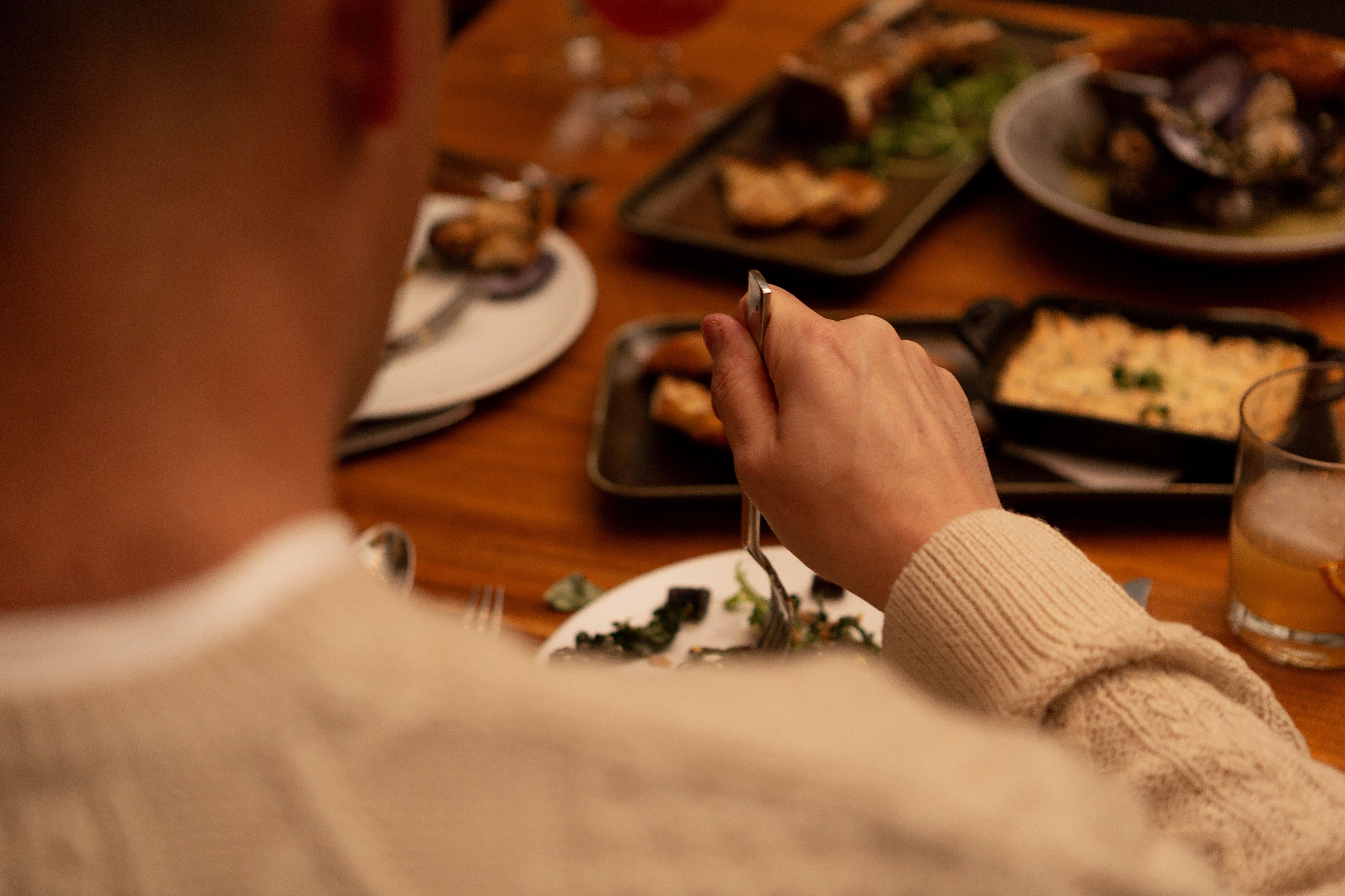 a person sitting on a table
