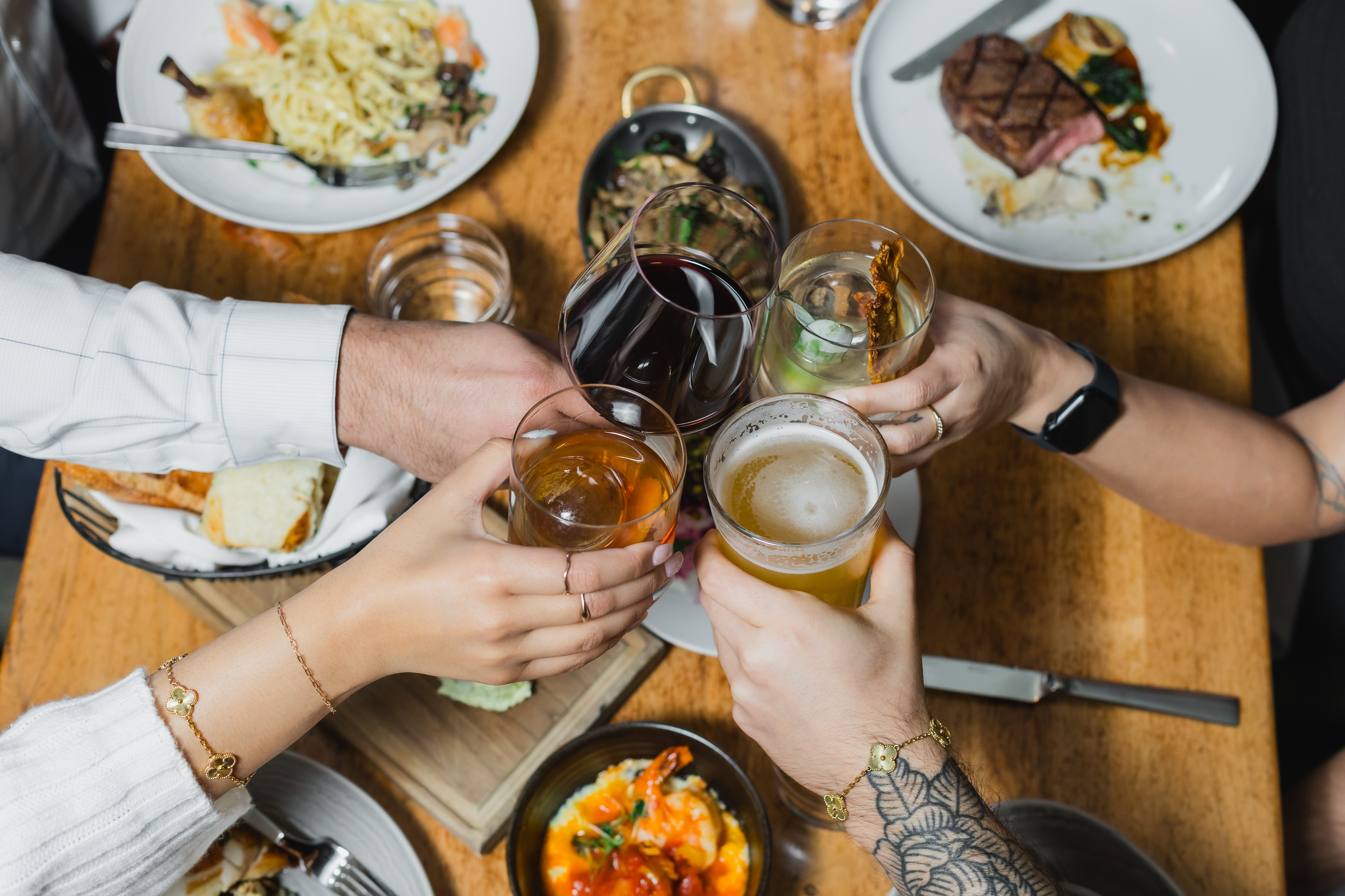 Group gathering for dinner