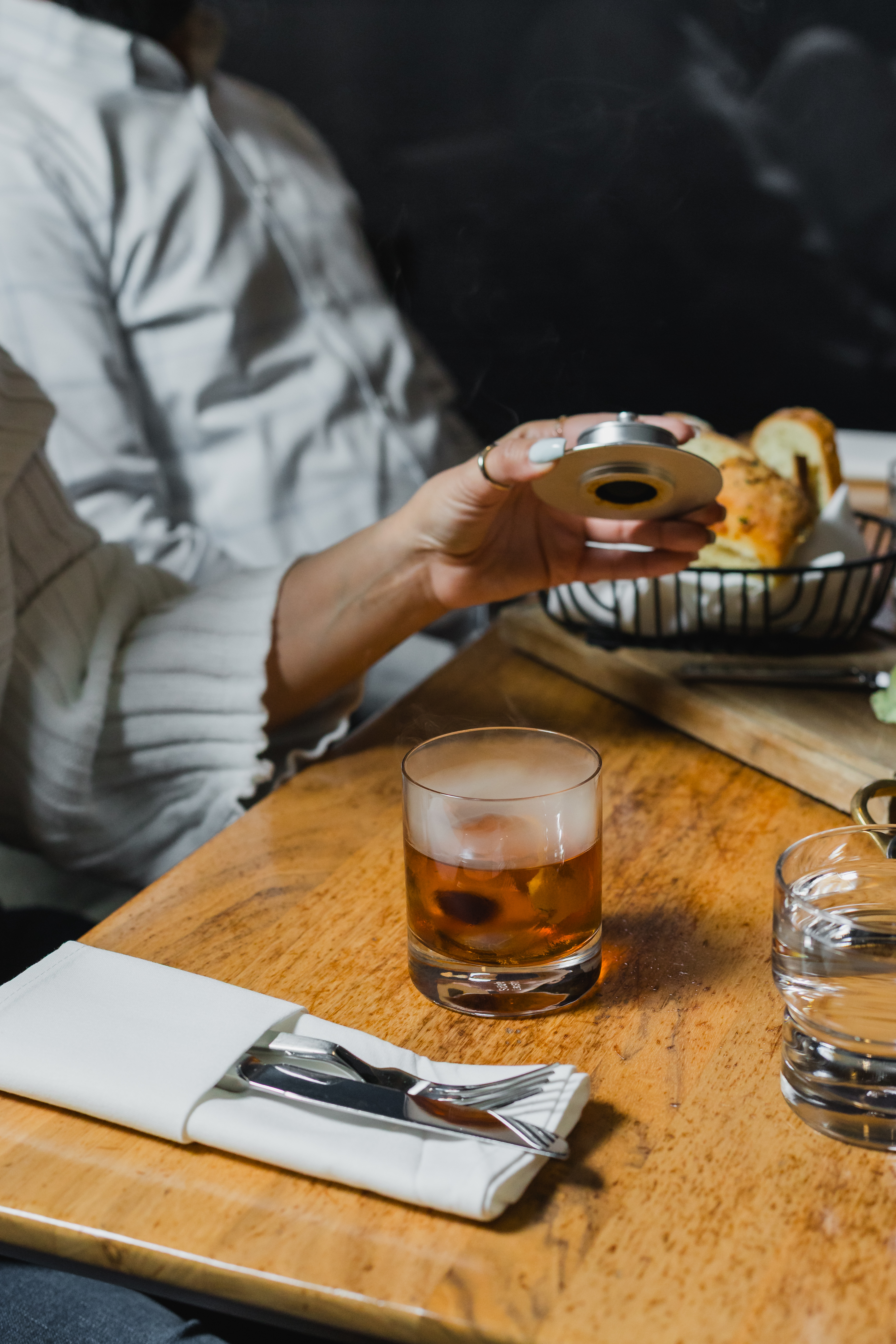 Friends gathering at dinner