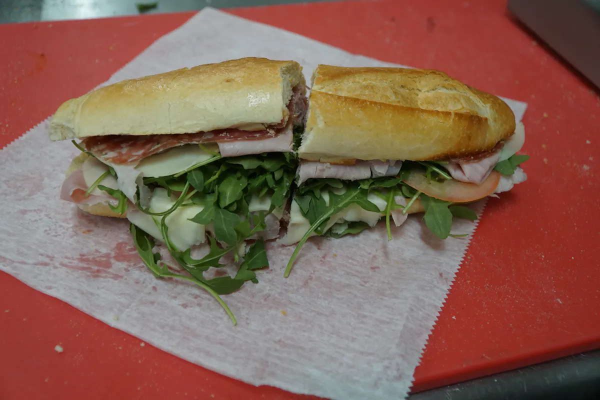 a sandwich cut in half