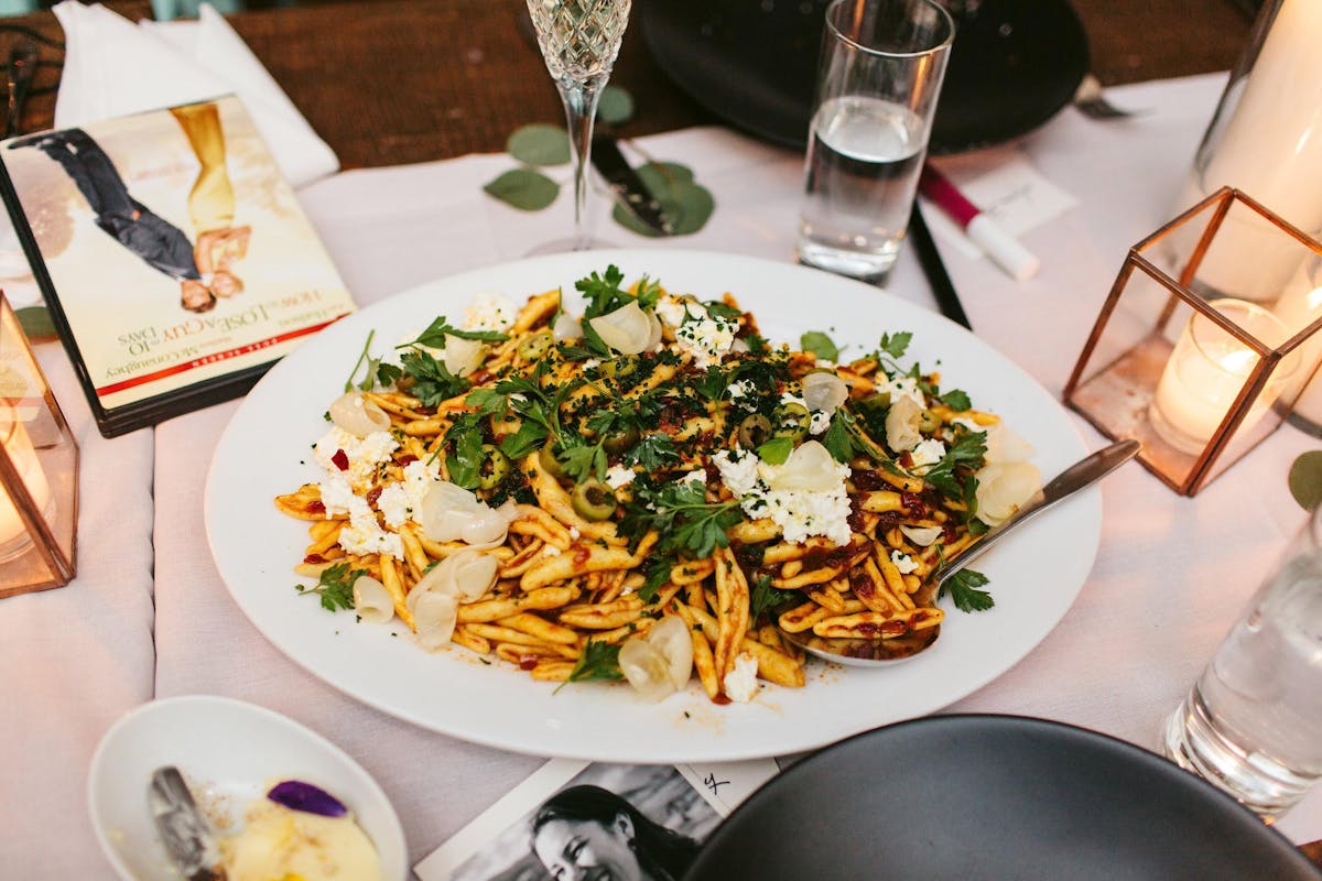 a plate of food on a table