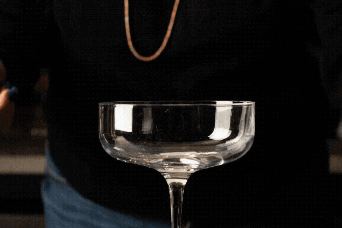 pouring cocktail