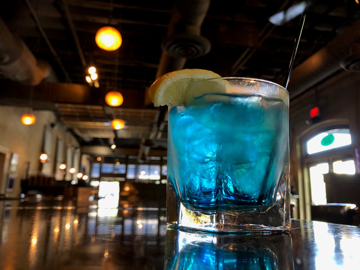 a glass of water