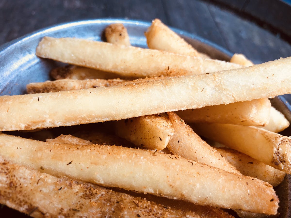 a close up of several breadsticks