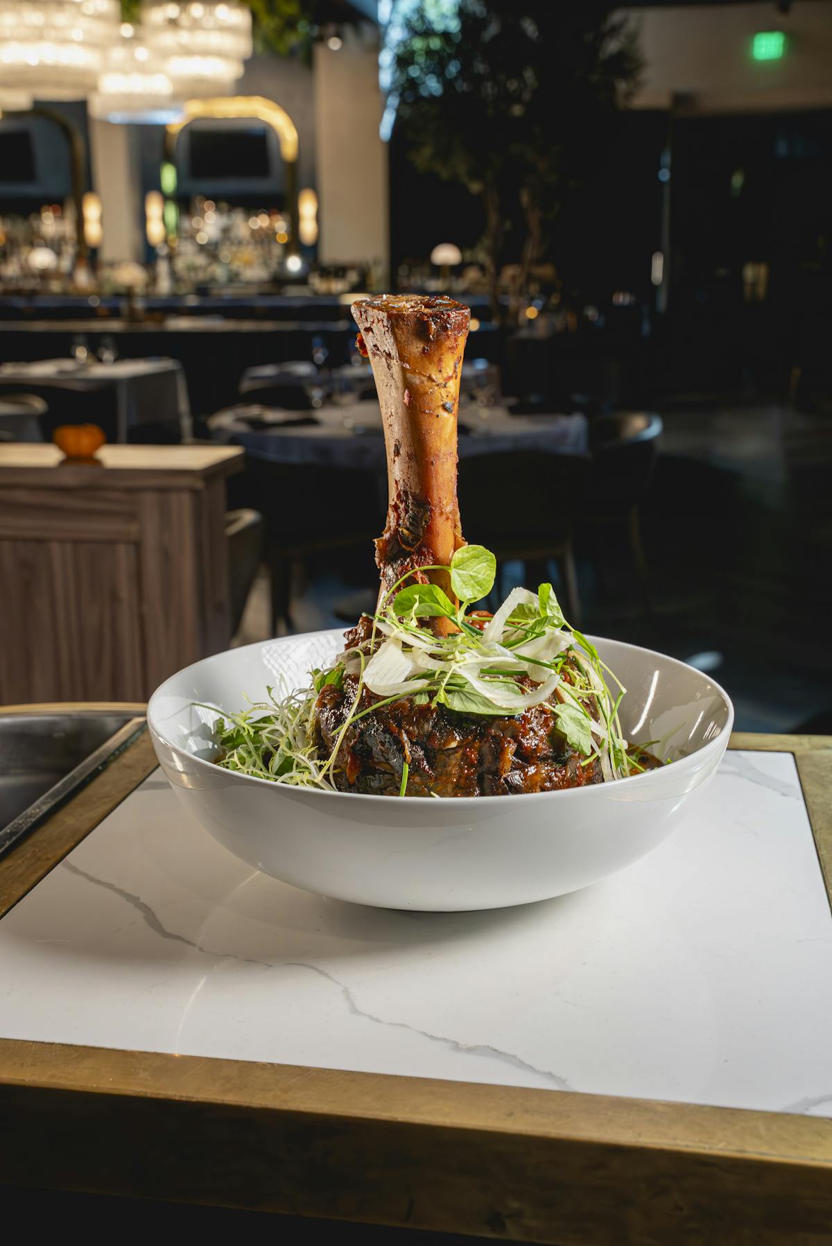 a bowl of food on a table