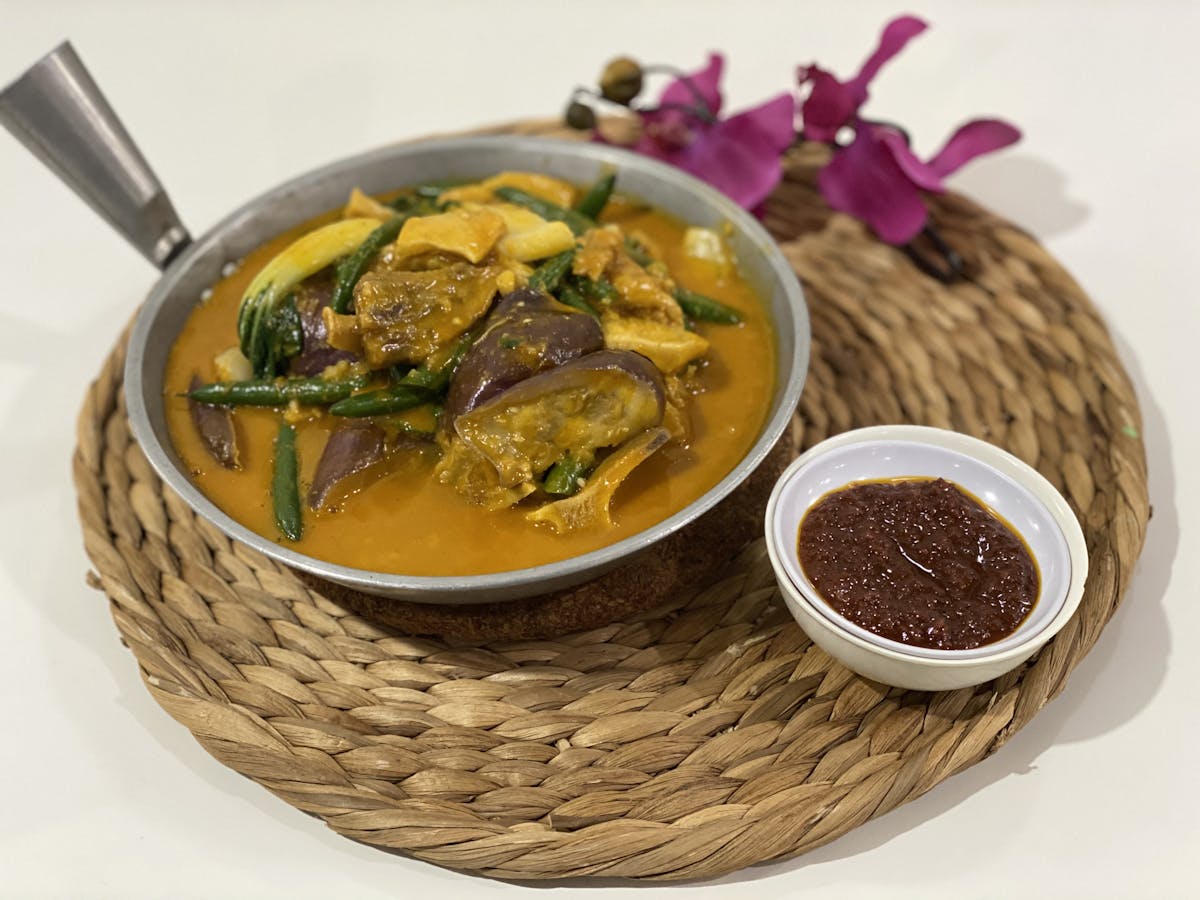 a bowl of food on a table