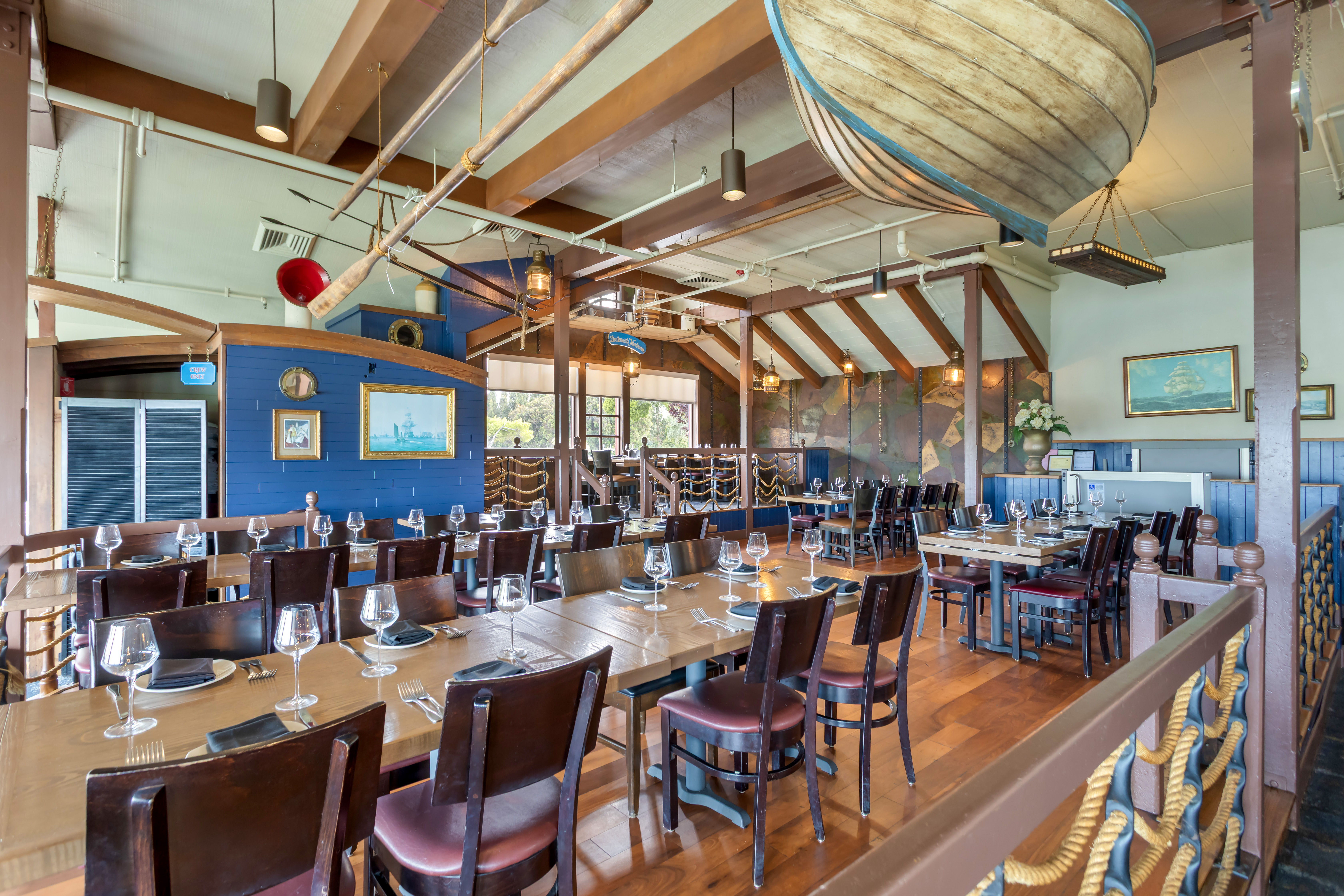 a dining table in a restaurant