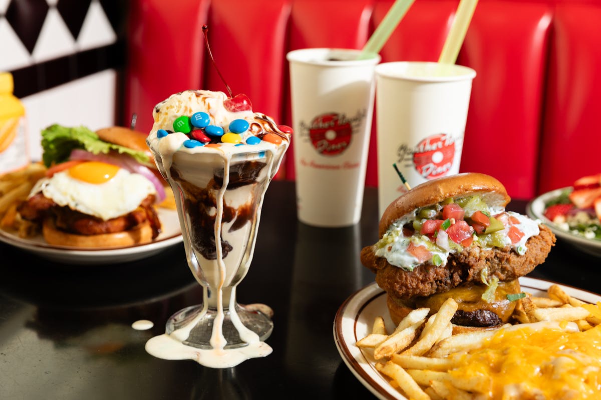 Burgers and sundae