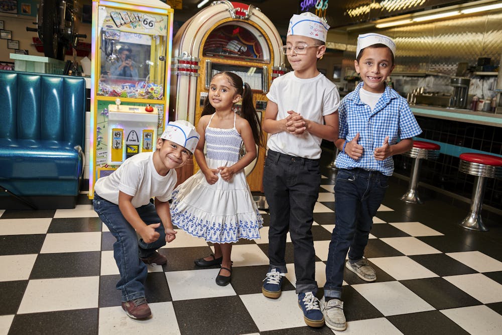 a group of people posing for the camera
