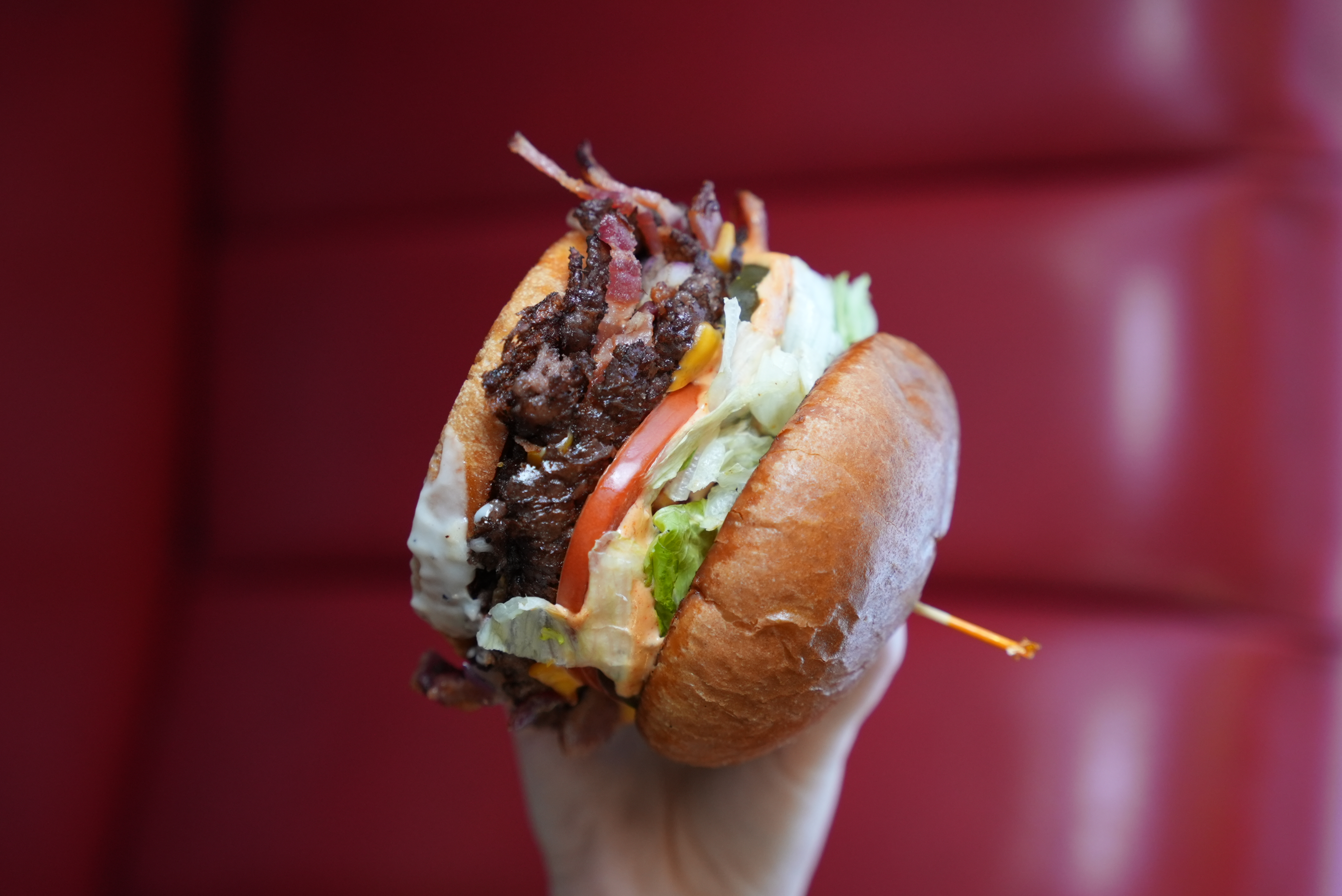a close up of a sandwich sitting on top of a table