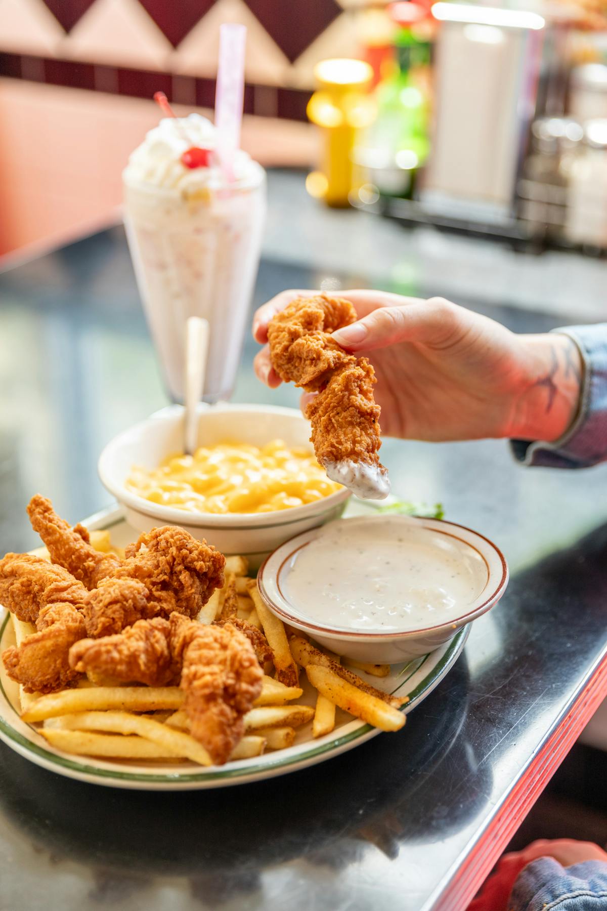 a plate of food on a table