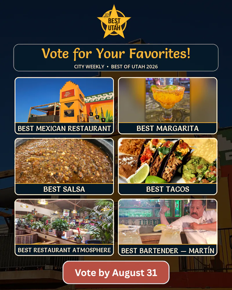 Best of Utah 2026 City Weekly voting card for Tres Hombres