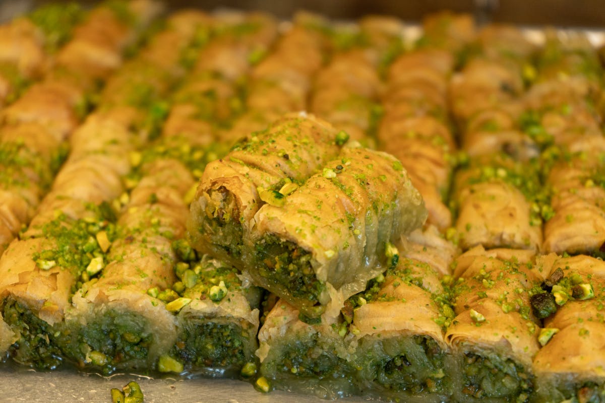 a close up of food