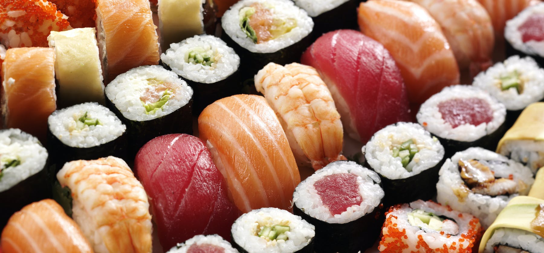 a group of sushi