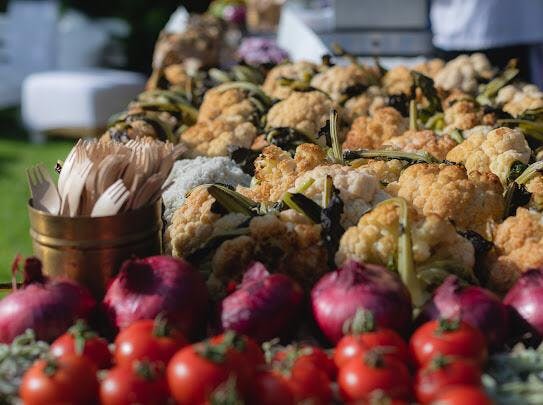 a close up of food