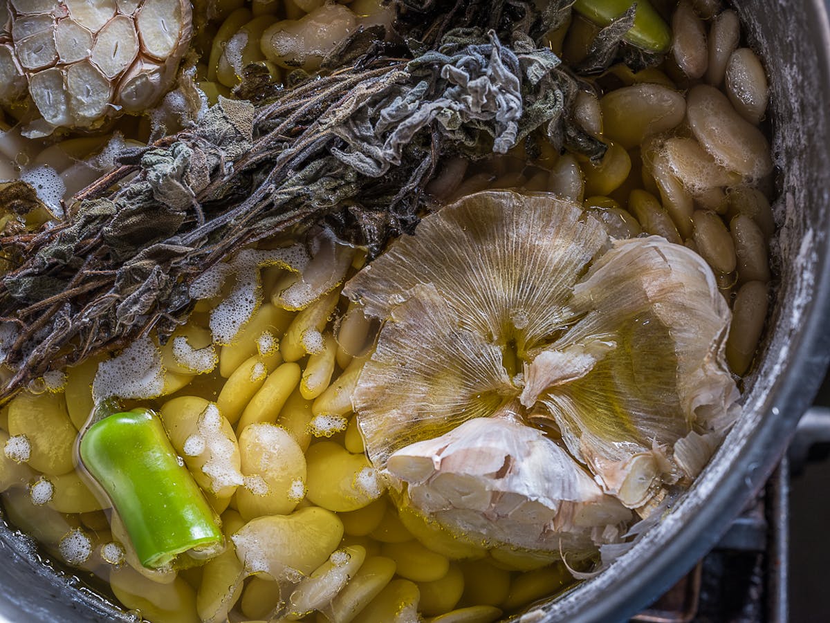 a bowl of food