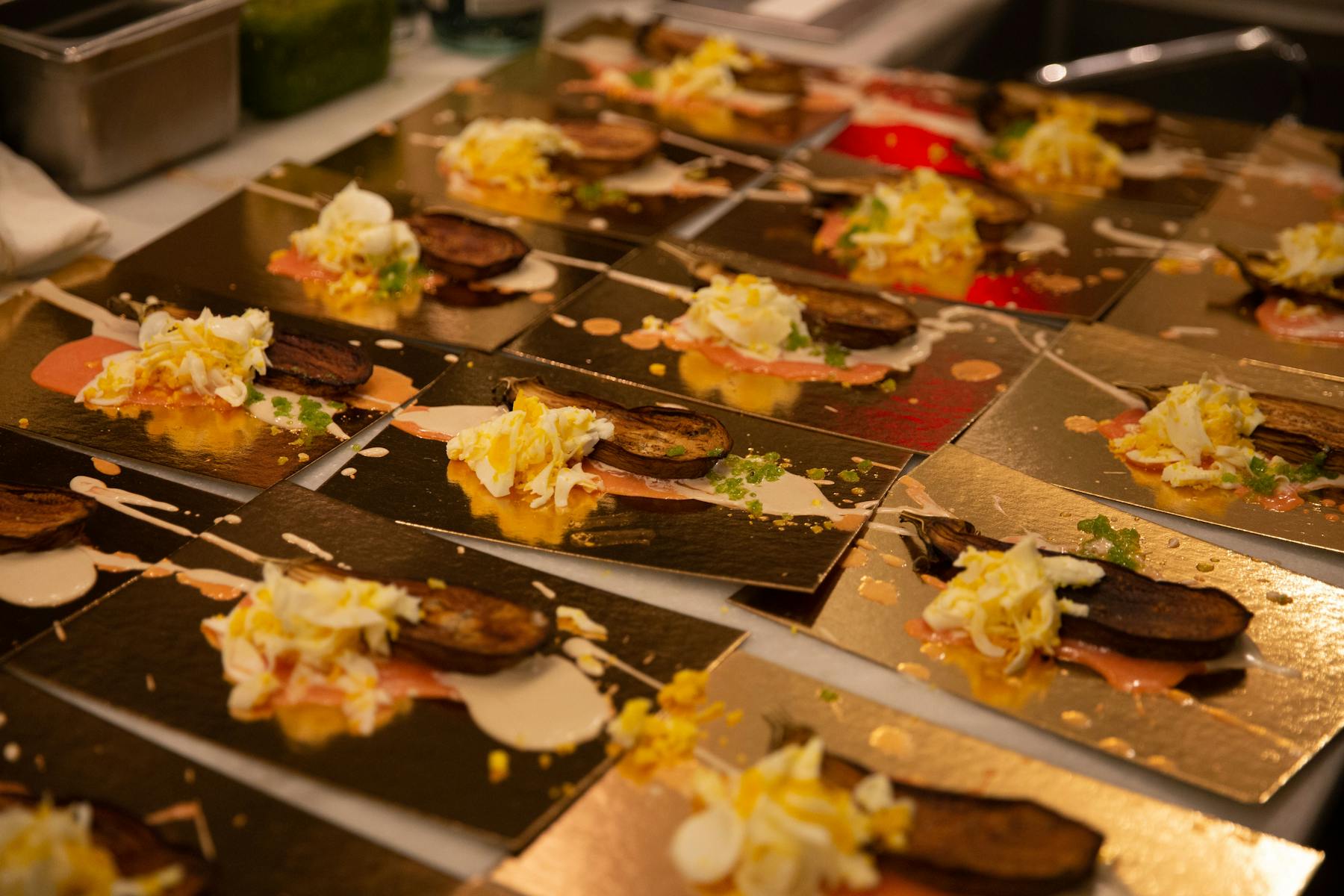 Individually plated appetizers for a party
