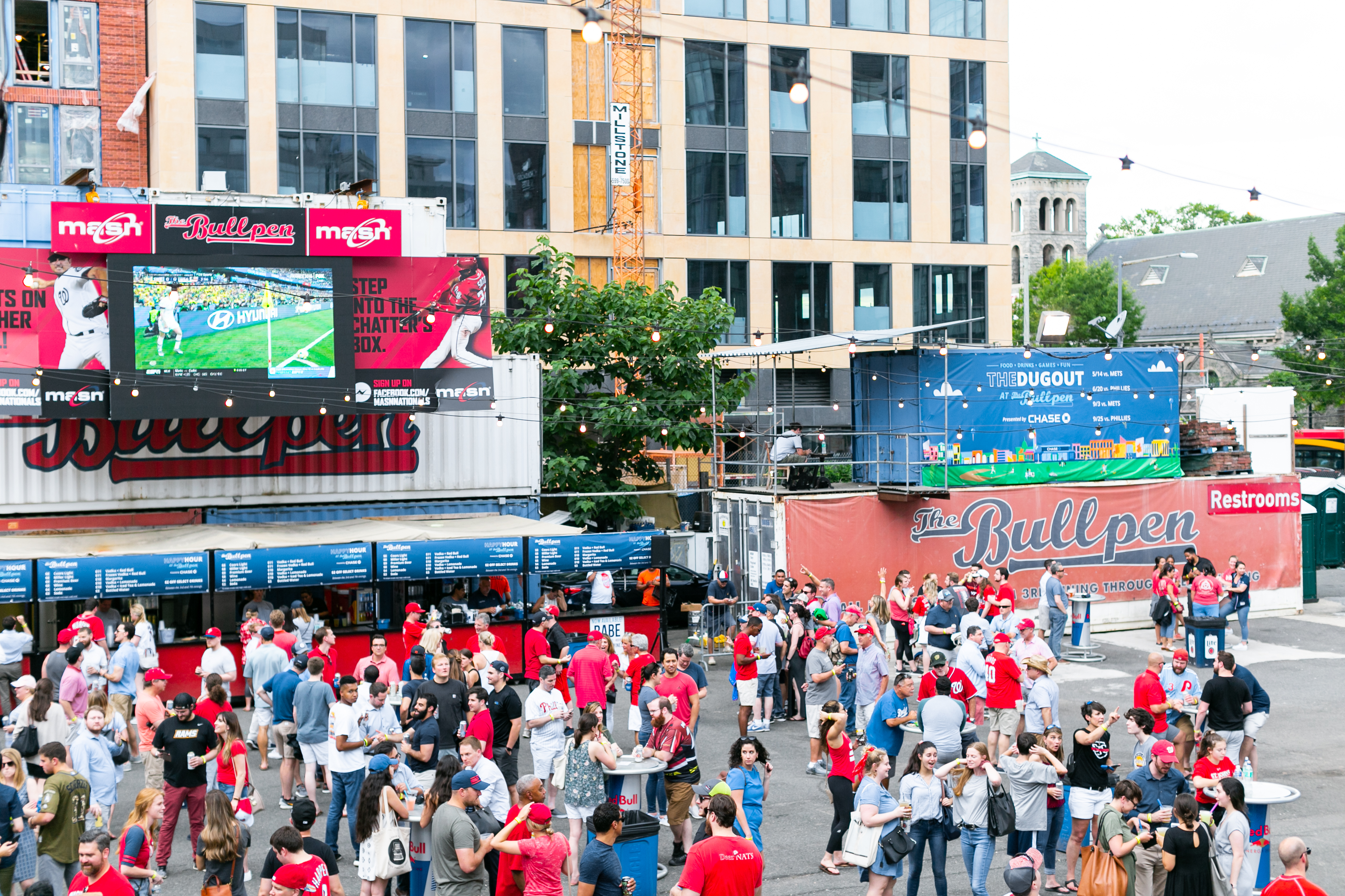 A crowd of people inside The Bullpen