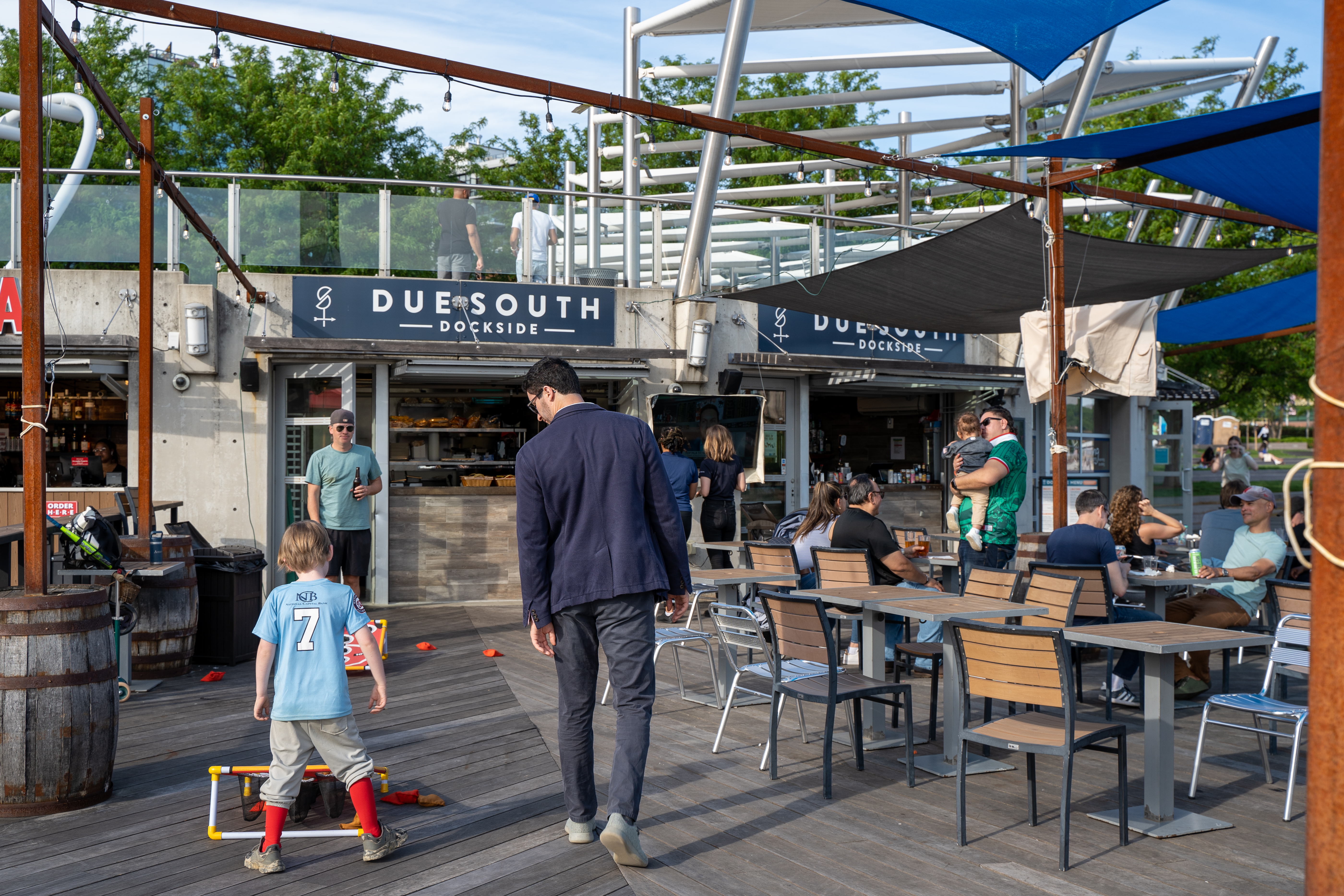 People playing games at Due South Dockside bar
