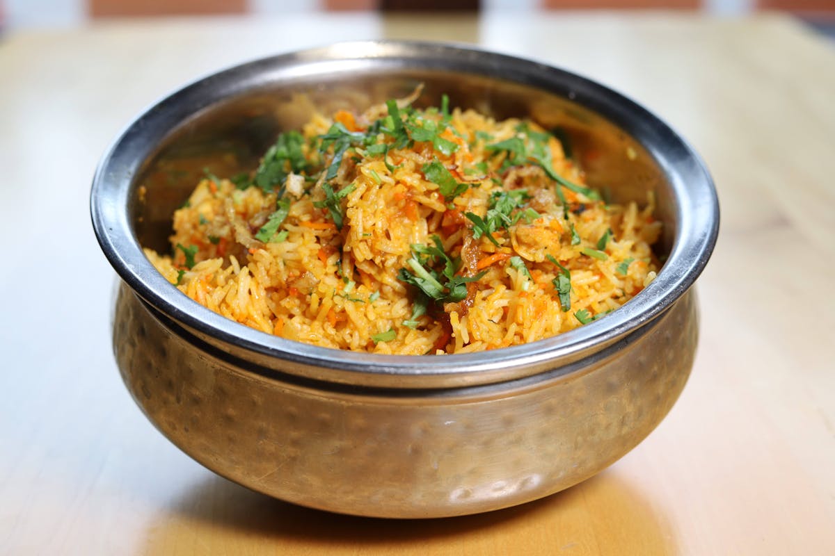 a bowl of food on a table