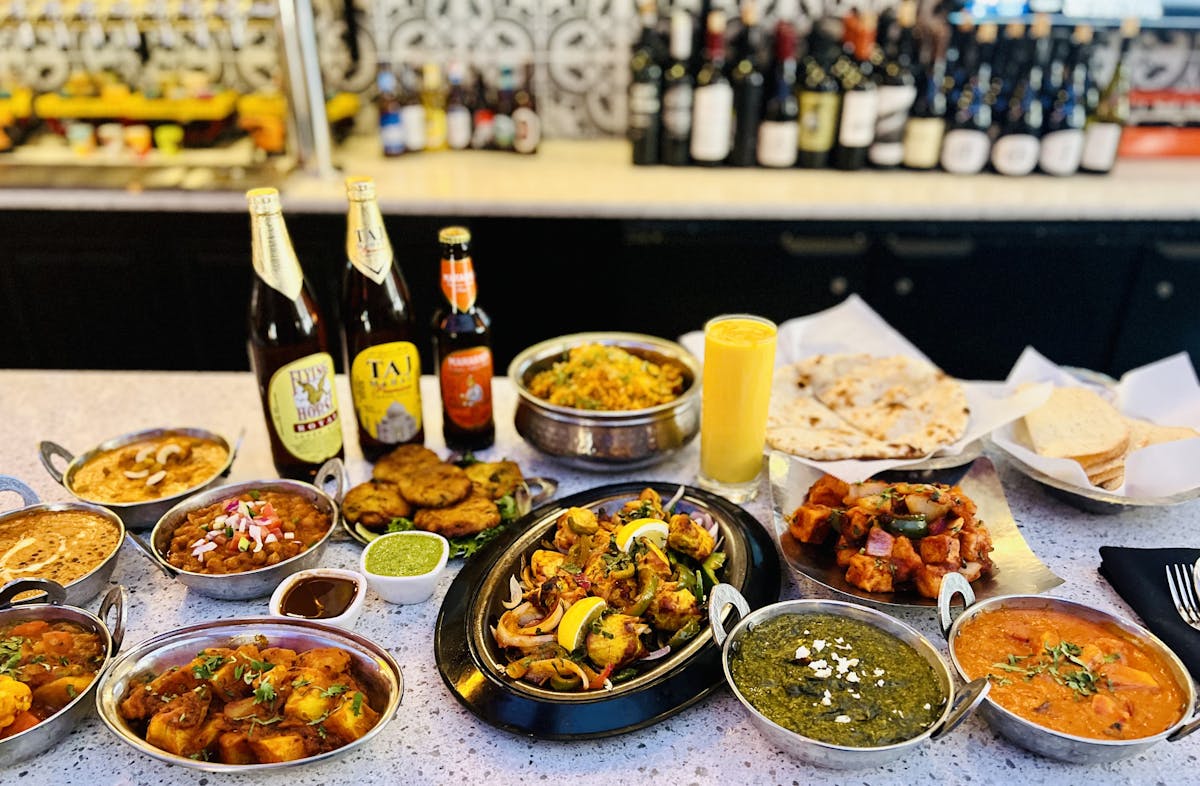 a bunch of food on a table