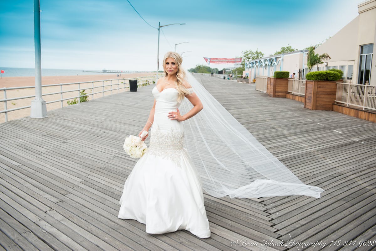 a woman in a wedding dress