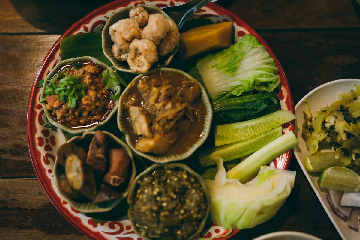 plates with food on a table