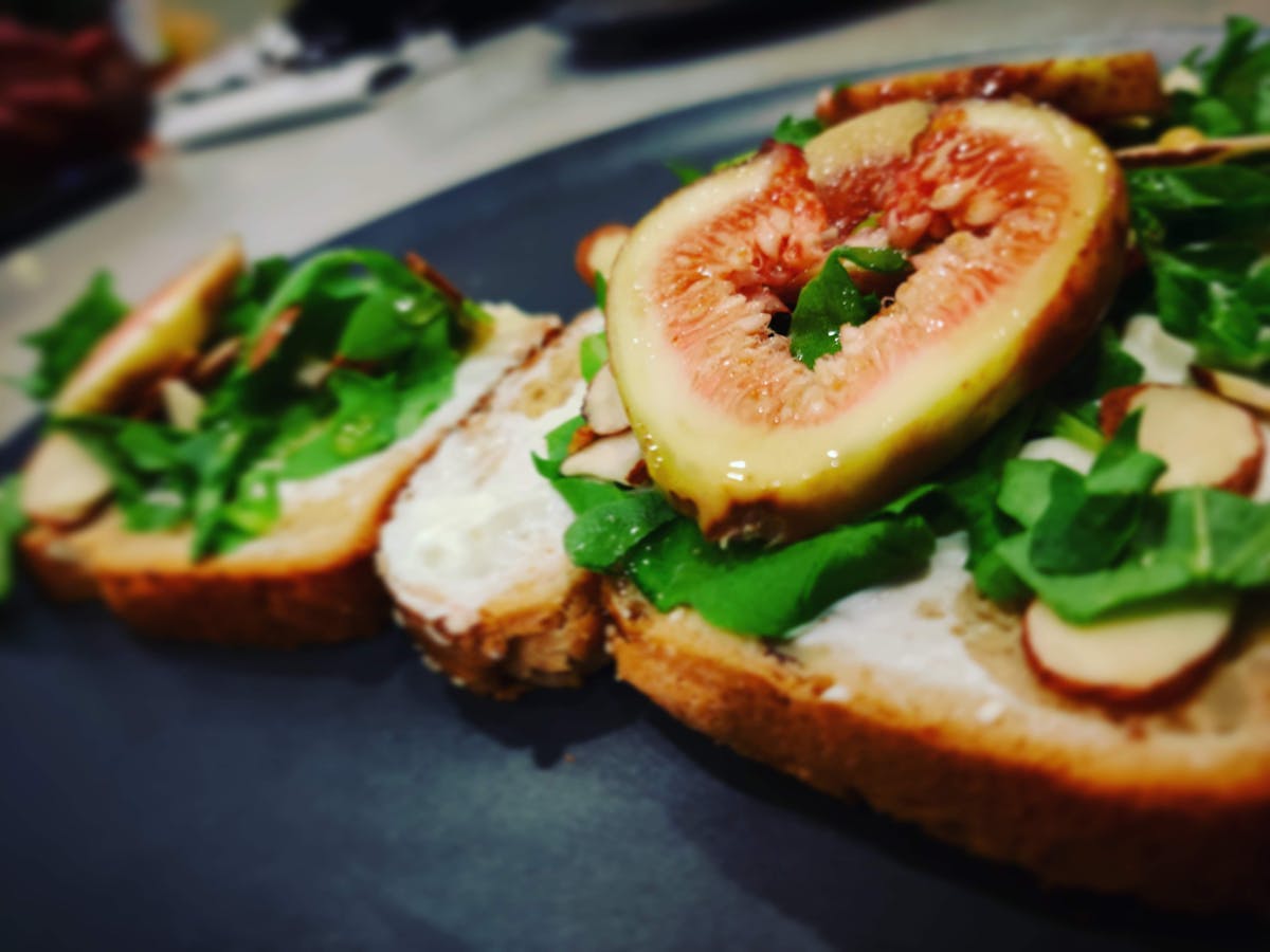 a close up of food