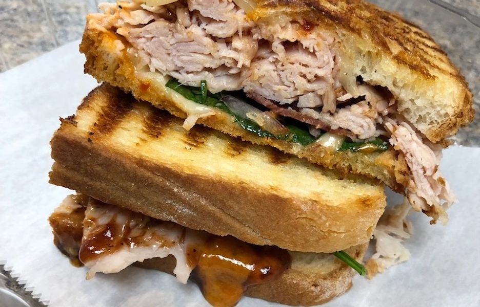a sandwich cut in half