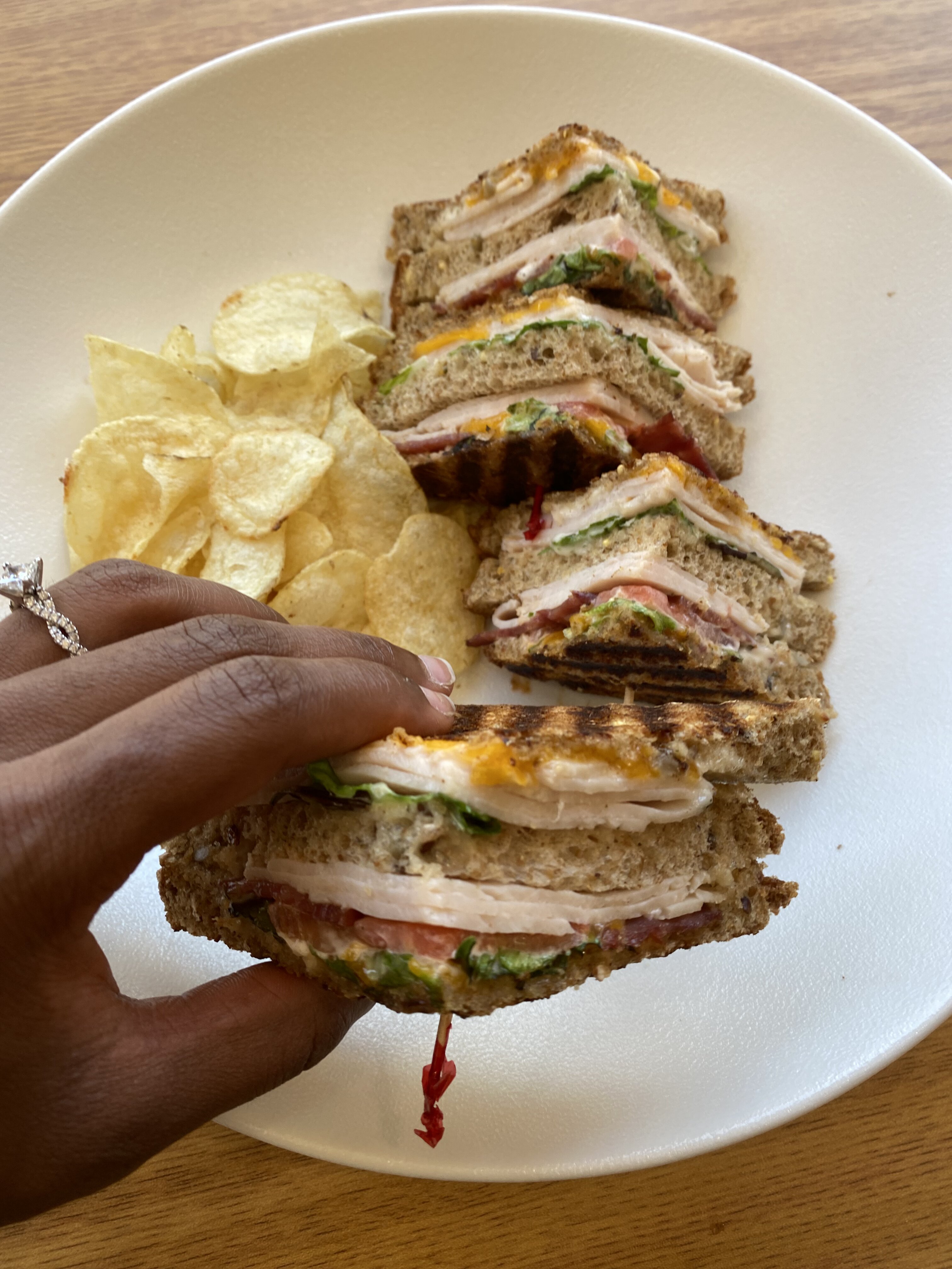 a sandwich cut in half on a plate