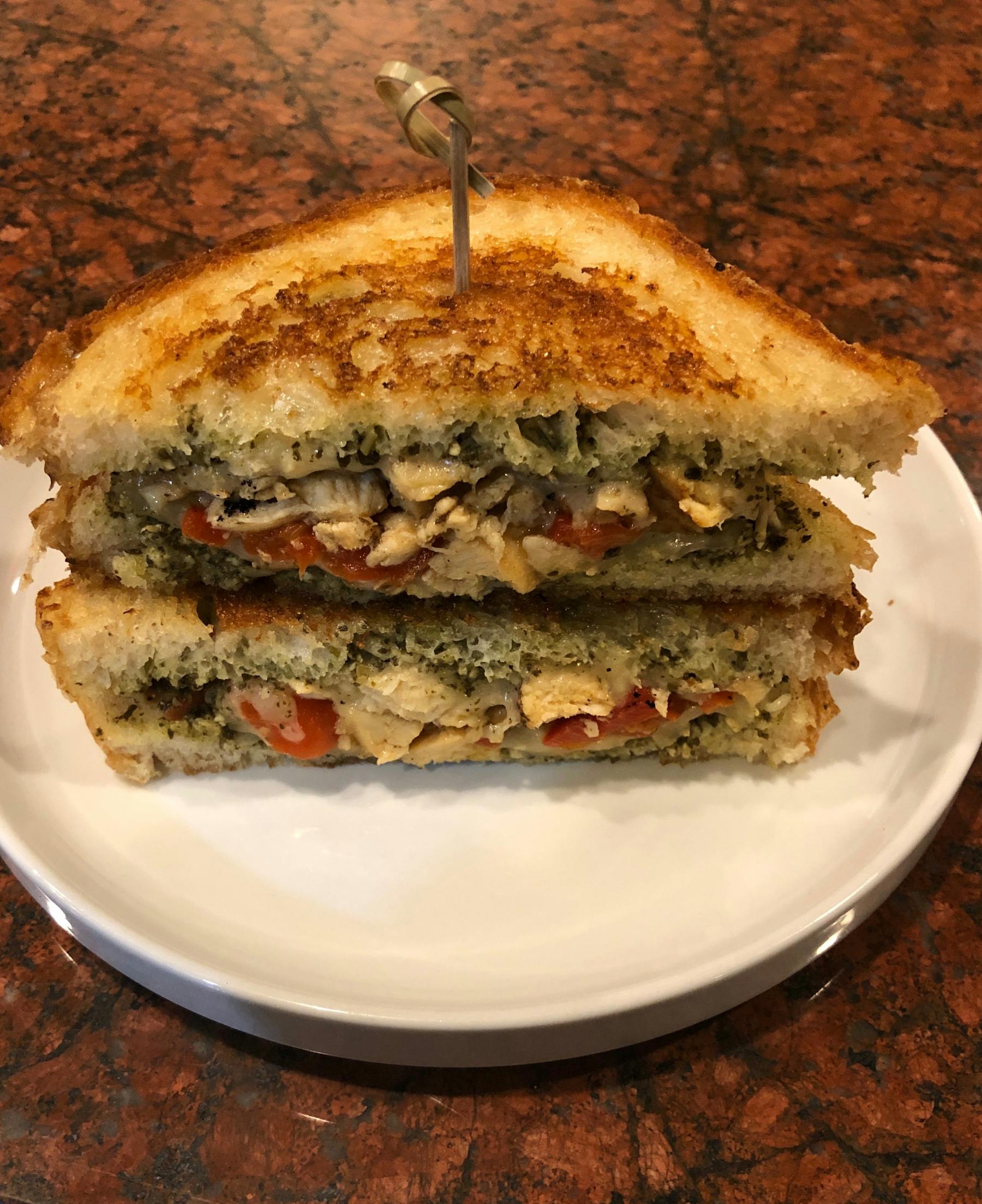 two halves of sandwich